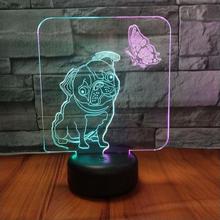 Butterfly Dog 3d Visual Nightlight Creative Colorful Novelty Usb Led 3d Light Touch Charging Stereo Led Night Light 2024 - buy cheap