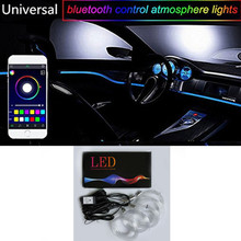 Newset 1 Set Colorful RGB LED Car Interior Neon EL Wire Strip Light Auto Dashboard Decorative Lamp Sound Active APP Control kit 2024 - buy cheap