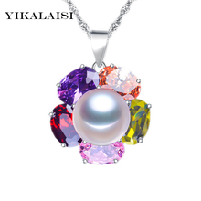 YIKALAISI 925 Sterling Silver Jewelry Pearl Pendant Jewelry Natural Freshwater Pearl Flower Choker Necklace 2024 - buy cheap