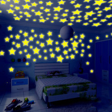 25 шт./компл. 6,4 см светящиеся звезды, настенные наклейки для детской комнаты, домашний декор, искусство, флуоресцентные настенные наклейки со звездами 2024 - купить недорого