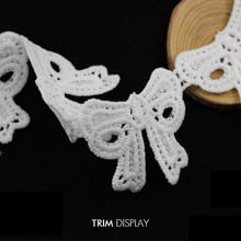 Embroidered Applique Polyester Venice Lace Ribbon Scrapbooking Off White Bow-knot Trim Sewing Supplies aviamentos 25yard/T834 2024 - buy cheap