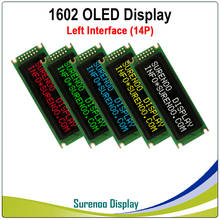Реальный OLED-дисплей, левый параллельный интерфейс, совместимый с 1602 162 16*2 символом, ЖК-модуль, LCM экран, встроенный WS0010 2024 - купить недорого