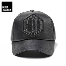 Jamont boné masculino de couro pu, chapéu de beisebol quente para o inverno, outono e hip hop, chapéu do papai, chapéu de couro preto para homens 2024 - compre barato