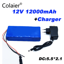 Colaier-batería de 12V, 12Ah, 2018, 12V, 18650 mAh, 10C, recargable, para regulador Digital de luz LED de emergencia, 12000 2024 - compra barato