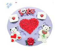 Bear/letter /heart/flower/Alphabet   modelling chocolate mold  silicon fondant Cake decoration mold wholesale fondant mold 2024 - buy cheap