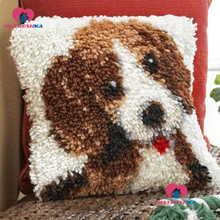 Latch Hook Cushion Kit Pillow Do it yourself Crafts"Dog" Cross Stitch Pillow Needlework Crocheting Home decor accessories kits 2024 - buy cheap