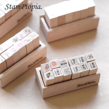 Cute DIY Practical Wooden Box Ink Pad Stamps Love Kids Diary Decoration Wood Stamp Scrapbooking Set Rubber Stamp 2024 - buy cheap