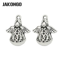 JAKONGO-Colgante de Ángel Chapado en plata antigua, accesorios de joyería, fabricación de pulseras, bricolaje, 22x17mm 2024 - compra barato