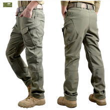 Мужские зимние водонепроницаемые тактические брюки в стиле милитари с принтом «Акула кожа» 2024 - купить недорого