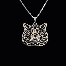 Exotic Shorthair cat jewelry pendant and necklace women gold silver plated statement necklace with black Enamel jewelry 2024 - buy cheap