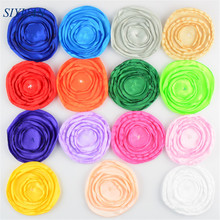 30pcs/lot Candy Color Roasted Curly Satin Flower 5 Layers Flat Back Headband and Garment Accessories TH214 2024 - buy cheap