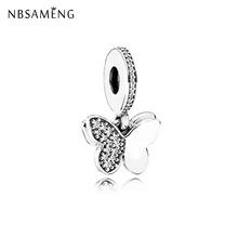  100% 925 Sterling Silver Beads Charm Double Butterfly Crystal Charms Fit Pandora Original  Bracelets DIY Women Jewelry 2024 - compre barato