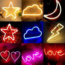 LED Neon Sign Light Love Lightning Cloud Moon Star Neon Light Photography Prop Room Shop Wedding Decoration Christmas Light D35 2024 - buy cheap