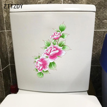 ZTTZDY 12,5*22,7 CM mano roja dibujada peonía pegatina para asiento del inodoro WC decoración hogar Decoración de la pared T2-0577 2024 - compra barato