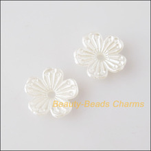 Cuentas acrílicas de plástico blanco, espaciador de flor tapas de perlas finales de 180mm, a la moda 2024 - compra barato