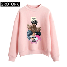 Mom and Two Little Girl Hoody Ladies 2019 Autumn Long Sleeve Hoodies Women Sweatshirts Pullover Mother's Love Moletom Clothing 2024 - buy cheap