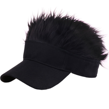 Gorra de béisbol con pelo falso para hombre y mujer, gorra con visera parasol, tupé, Snapback, regalo, novedad 2024 - compra barato