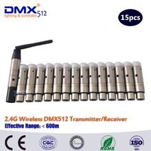 Promotions! DHL Free Shipping 15PCS /lot 1pcs send  and 14pcs receiver 2.4G wireless dmx512 controller led lighting control 2024 - buy cheap