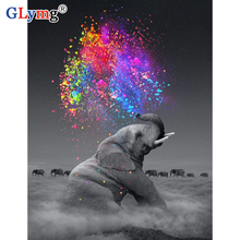 Glymg diy pintura diamante quadrado completo broca diamante bordado elefante animal ponto cruz mosaico strass casa decorativa 2024 - compre barato