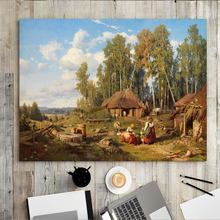 Home Decoration Print Canvas Wall Art Picture Paintings Horizontal Oil Unframed Drawings rural landscape Country snow scenery 2024 - buy cheap