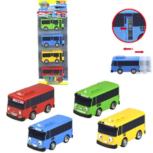 4 шт./компл. маленький автобус тайо, корейский миниатюрный автобус, мультики, игрушка араба, модель автомобиля, пластиковый миниатюрный автобус тайо для детей 2024 - купить недорого