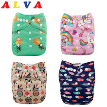 (10 pieces/lot) New Fashion! ALVABABY Free Shipping Reusable Cloth Diaper Pocket Nappy with Insert 2024 - buy cheap