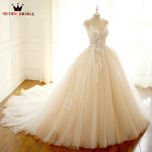 Custom Size Vintage Romantic Wedding Dresses Princess V-neck Lace Flowers Vestidos De Noiva Wedding Gown 2022 New Design LR01M 2024 - buy cheap