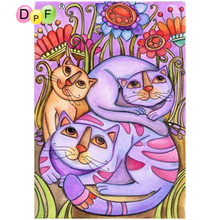 DPF DIY flower cat 5D square diamond painting cross stitch crafts diamond embroidery mural home decoration mosaic 2024 - buy cheap