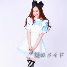 Alice in Wonderland Costume Lolita Dress Maid Cosplay Fantasia Carnival Halloween Costumes for Adults Kids Free Shipping 2024 - buy cheap