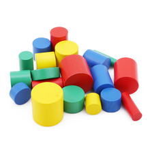 Hot Sale Montessori Wooden 4 Different Colorful Cylinders Educational Toys Kids Children Early Teaching Gift 2024 - buy cheap