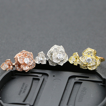 Fateama luxury brand AAA cubic zircon micro pave setting flower free size ring Women Fashion Jewelry Wholesale Female Gifts 2024 - buy cheap