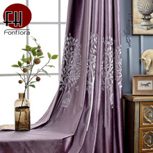 Luxury Blackout Velvet Curtains For Living Room Bedroom Green Italy Velvet Window Curtains Life Tree Embroidered Decoration 2024 - buy cheap
