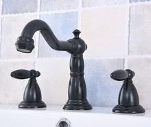 Oil Rubbed Bronze Double Handle Basin Faucet Deck Mounted Bathroom Tub Sink Mixer Taps Widespread 3 Holes zsf533 2024 - buy cheap