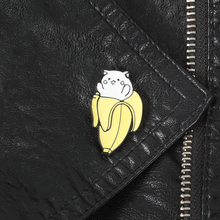 Cat and banana Lapel pins Brooches Badges Cloth Backpack Bags Hats Leather jeckets Accessories Cat lover jewelry 2024 - buy cheap