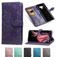 Для Galaxy Note 9 8 чехол цветок кожаный бумажник флип-чехол для Galaxy A6 S8 S9 плюс Чехол для galaxy S6 S7 Edge J5 J7 A3 случае 2024 - купить недорого