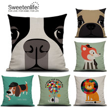 Sweetenlife almofadas decorativas de animais, 45x45cm, almofadas de algodão, desenho, almofadas, decoração de casa 2024 - compre barato