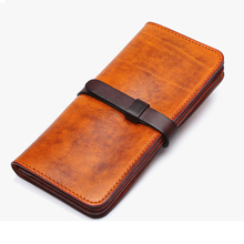 Luxury Handmade Men Genuine Leather Wallet Men Purse women Leather Long Wallet Clutch Bag Male purse Money bag 2024 - buy cheap