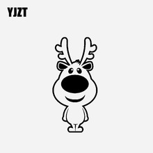 YJZT 8.7CM*17.9CM Christmas Elk Cartoon Decoration Car Sticker Vinyl Decal Black/Silver C23-0072 2024 - buy cheap