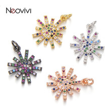 Neovivi Colorful CZ Pendant Charms Micro Pave Zircon Snowflake Pendants for Jewelry Making Necklaces DIY Women Craft Accessories 2024 - buy cheap