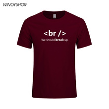 HTML Humor Break Up T Shirt Men New Summer Style Computer Programmer T-Shirt Cotton Geek Casual Male Tops Tee Streetwear 2024 - buy cheap