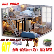 Doll House CASA DE BONECA Miniature Diy Puzzle Toy Model Wooden Furniture Building Dollhouse Toys Birthday Gifts BLUE TIMES L023 2024 - buy cheap