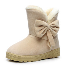 Women Boots Sweet Female Winter Shoes Woman Fur Warm Snow Boots Solid Ankle Boots Black Beige Brown 2024 - buy cheap