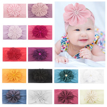 Lovely Flower Baby Headband Wide Elastic Baby Girl Hairband For Newborn Hair Band Solid Color Baby Turban Hair Accessories 2024 - buy cheap