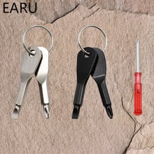New Stainless Steel Mini Keychain Pocket Tool Slotted Phillips Screwdriver Set EDC Outdoor Multifunction Key Shape Ring Auto Car 2024 - buy cheap