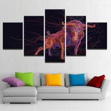 Wall Picture home decor Canvas painting Wall art print 5 panel Abstract bull canvas painting home decor Pictures print 2024 - buy cheap