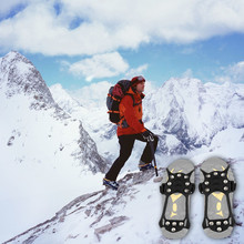1 Pair Durable 5*Alloy Teeth Silicone Non-slip Snow Cleats Shoes Boots Cover Step Ice Spikes Grips Crampons For Hiking climbing 2024 - buy cheap