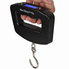 Báscula digital de peso Mini portátil para pesca exprés, balanza colgante para equipaje, 50kg, 10g 2024 - compra barato