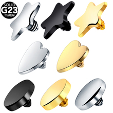 Microfone de âncora dérmico de titânio de grau g23, 4mm, superfície de drivers dérmicos, dourado, preto, coração, estrela, piercing dérmico, joias para corpo 2024 - compre barato