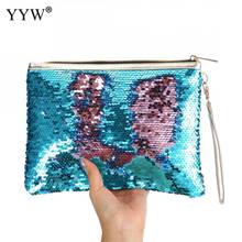 YYW 2018 Luxury Women'S Sequin Handbags Pink Blue Clutch Bag Purse For Women 2018 New Evening Bags Famous Brands Lady'S Clutches 2024 - buy cheap