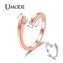 UMODE Rotating Zircon Engagement Rings for Women Femme Adjustable Rose Gold Wedding Rings Jewellery accesorios mujer UR0503 2024 - buy cheap